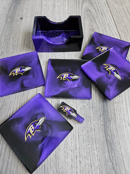 Coaster Set | Custom Team Logo | Football | Game Day