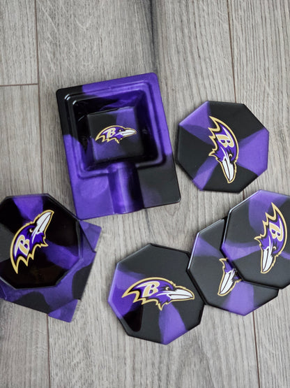 Coaster Set | Custom Team Logo | Football | Game Day