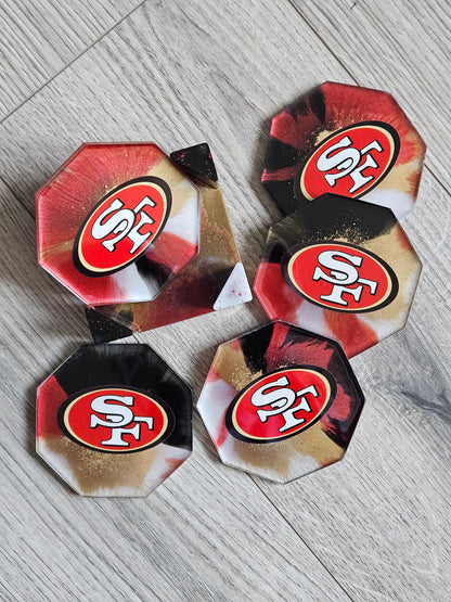 Coaster Set | Custom Team Logo | Football | Game Day