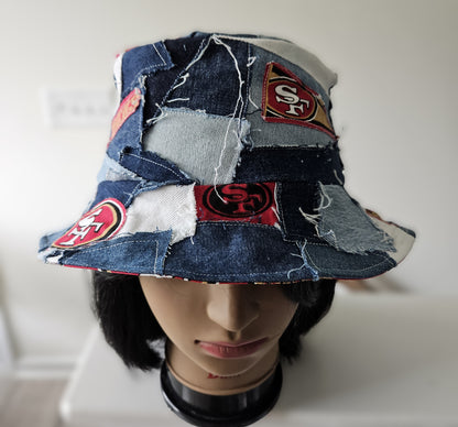Scrappy Denim Game Day Bucket Hat | 49ers