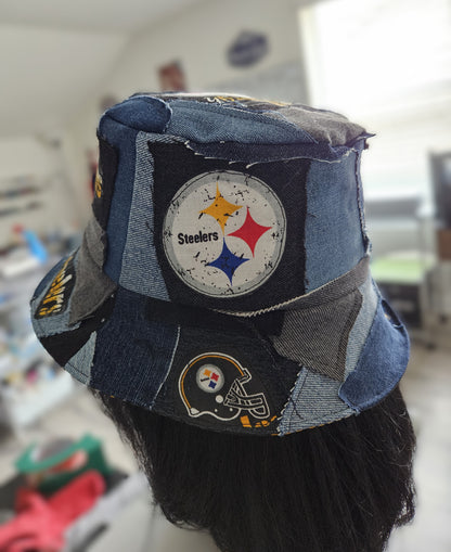 Scrappy Denim Game Day Bucket Hat | Steelers